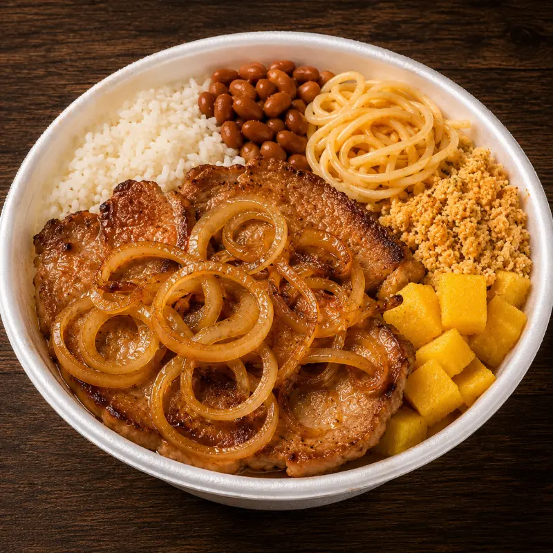 bife de pernil acebolado