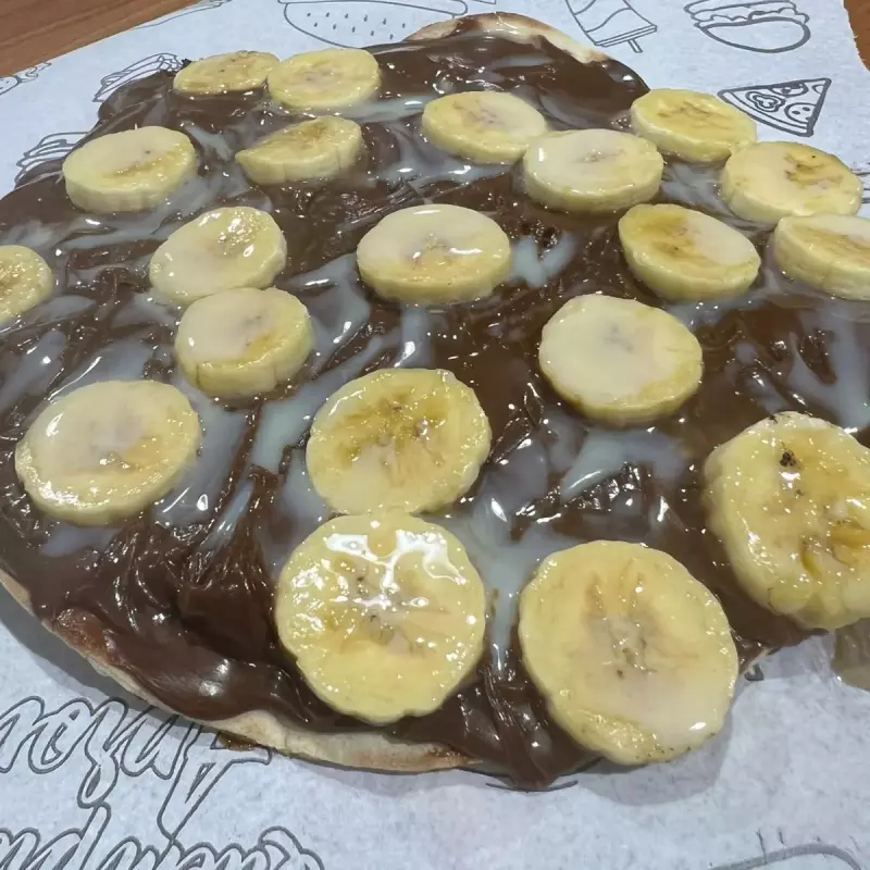 Pizza de Banana c/Chocolate