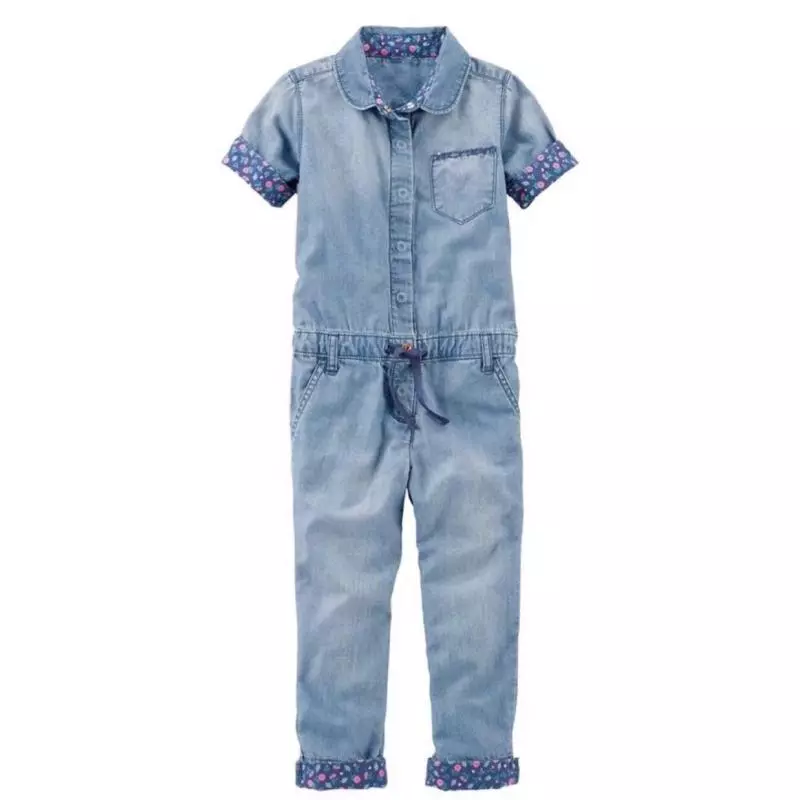 Enterito Denim Bordo Floral