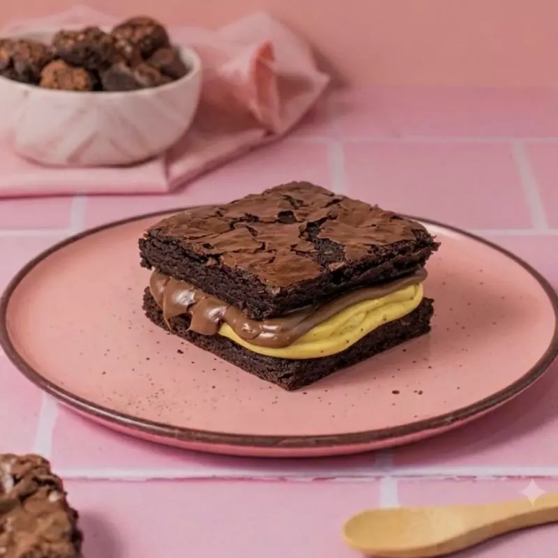 Brownie Recheado de Maracujá