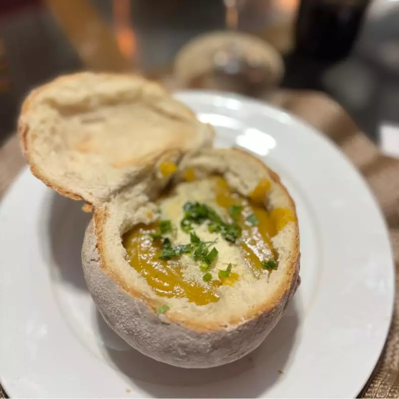 SOPA CREME DE MORANGA COM LEGUMES