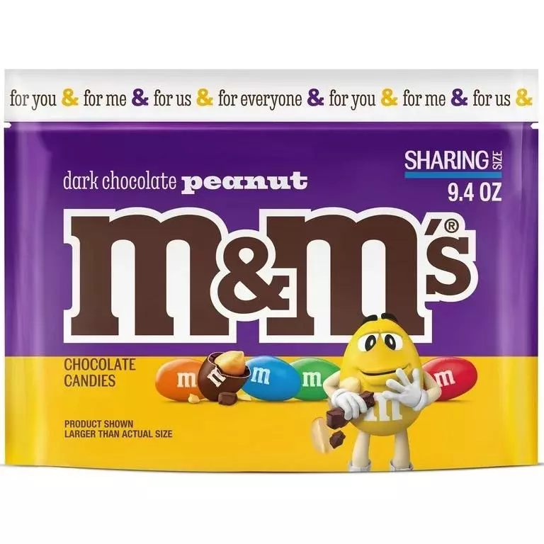 M&M dark chocolate peanut 9.4 oz