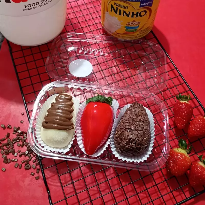Trio coxinha de morango (amor)