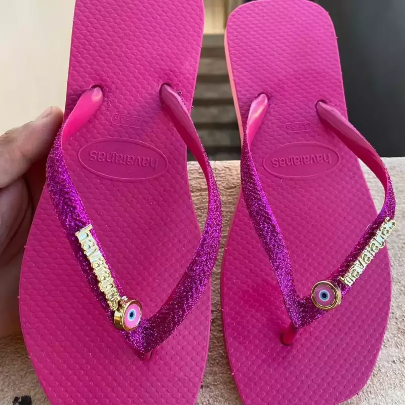 Fem gliter ping olho grego pink