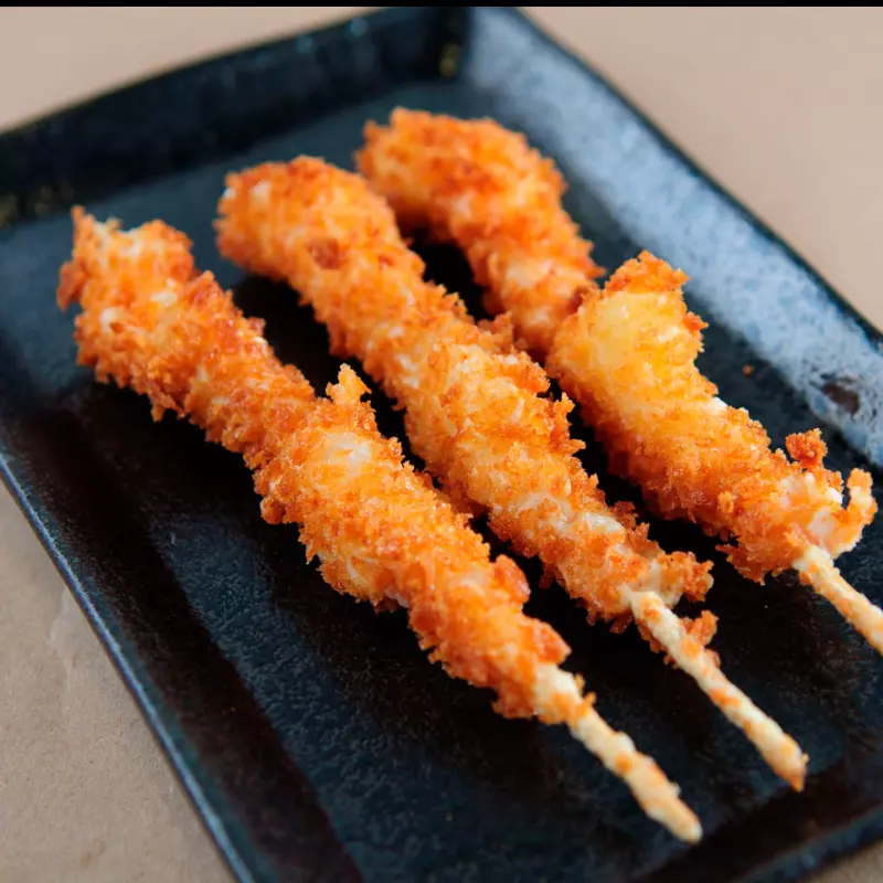 brochetas de camaron