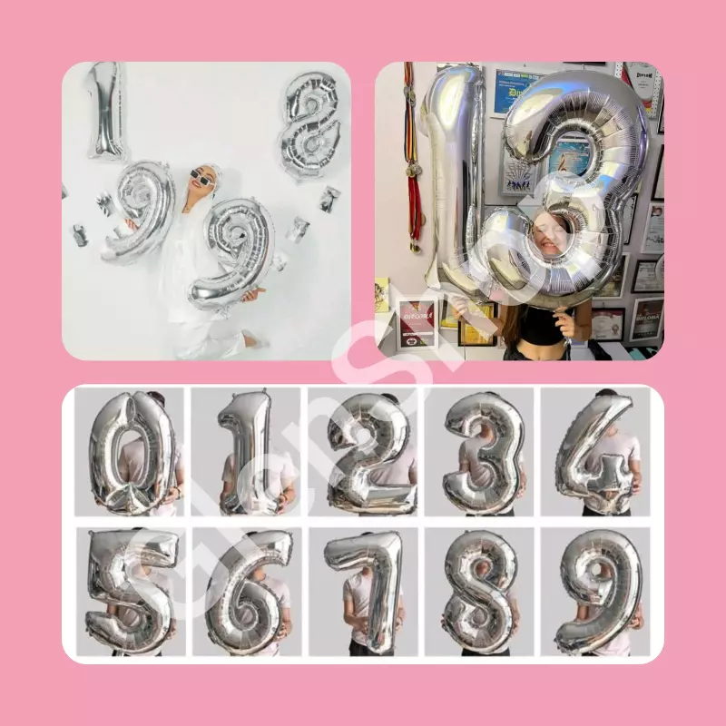 Globos de # plateado