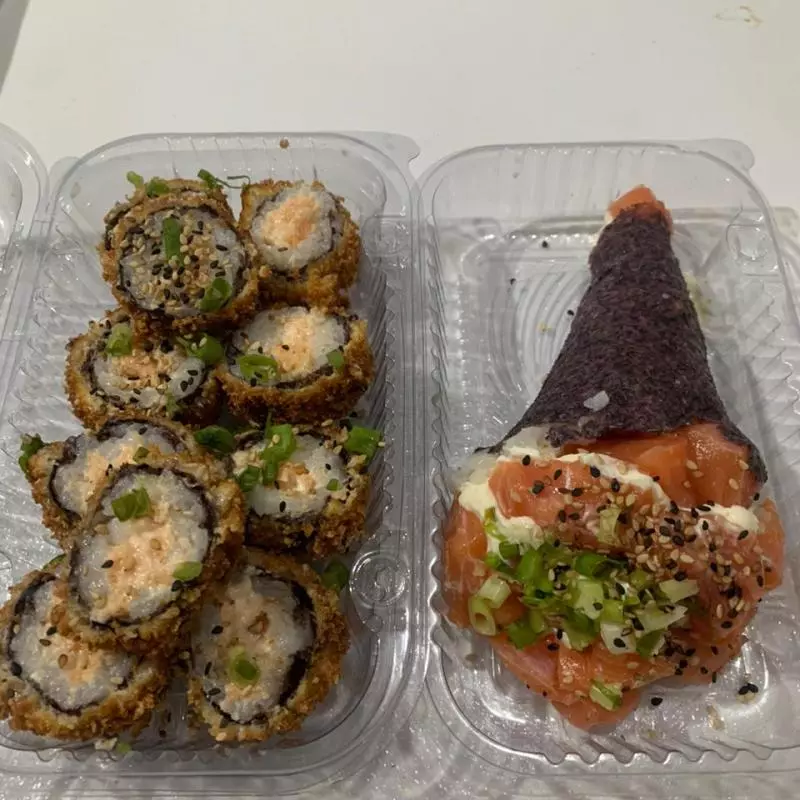 Temaki com 10 carioca de salmão