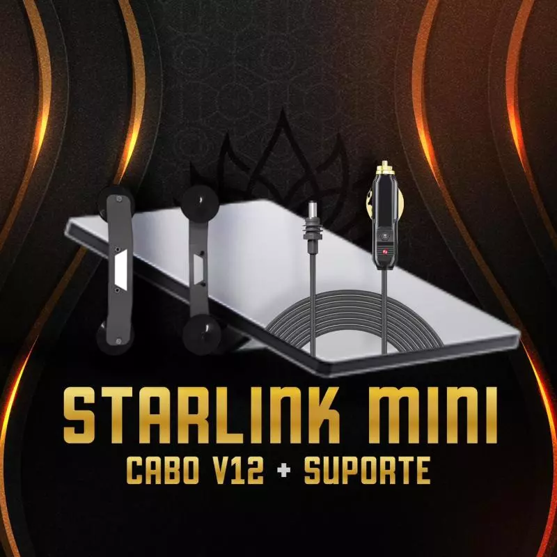 Starlink Mini + cabo 12V + suporte