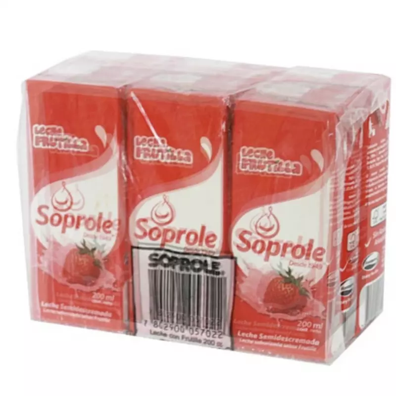 Pack leche Soprole frutilla