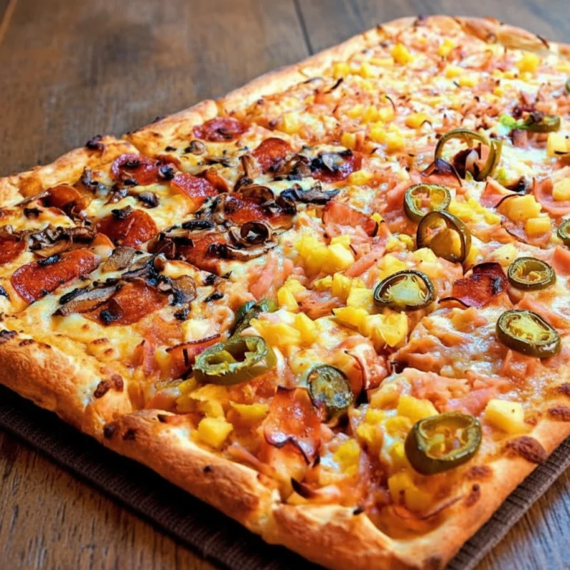 2 pizzas rectangulares
