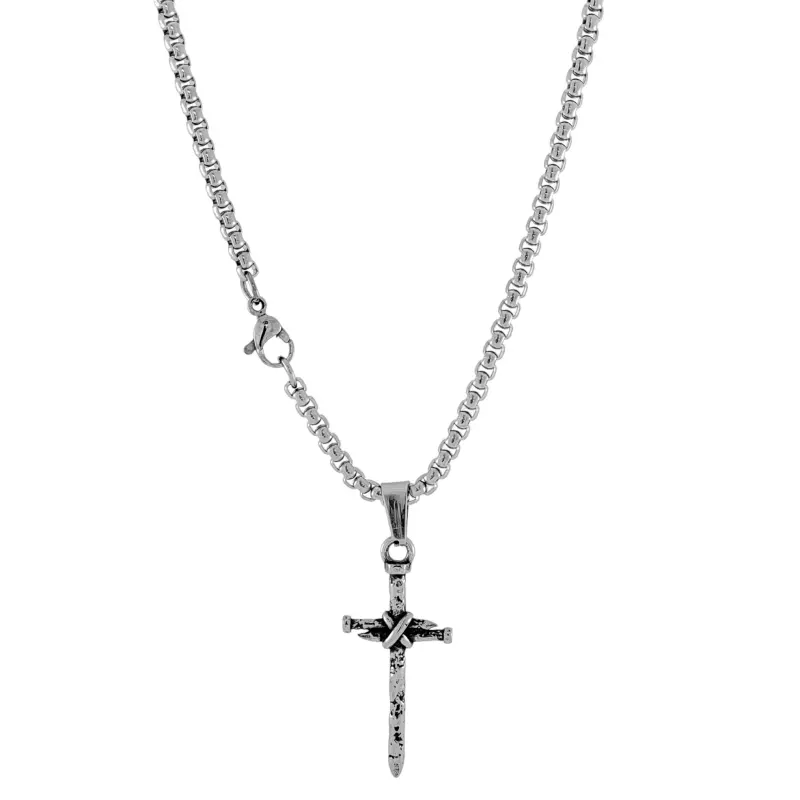 Hammered Cross Necklace