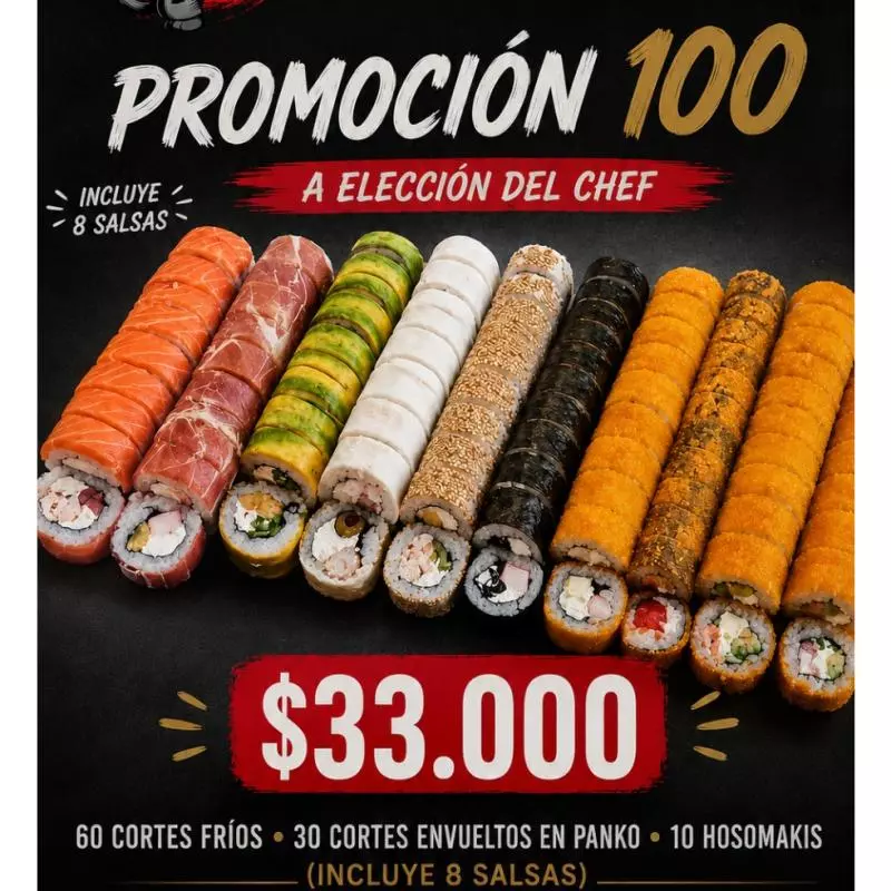 100 piezas a elección del chef 🍣