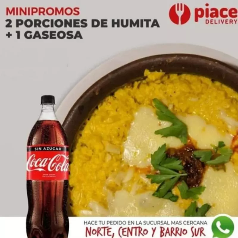 2 porc. de humita +1 gaseosa 1,5lts