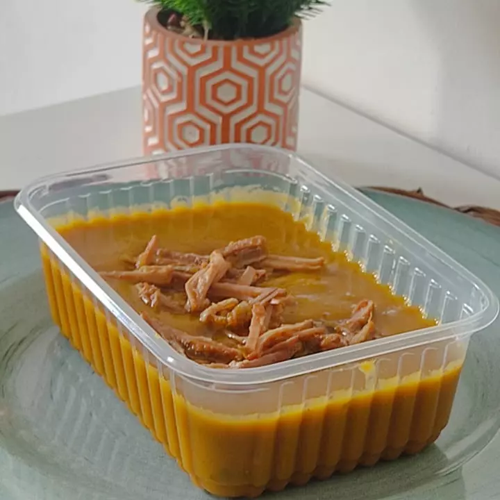 Ervilha e abóbora com carne