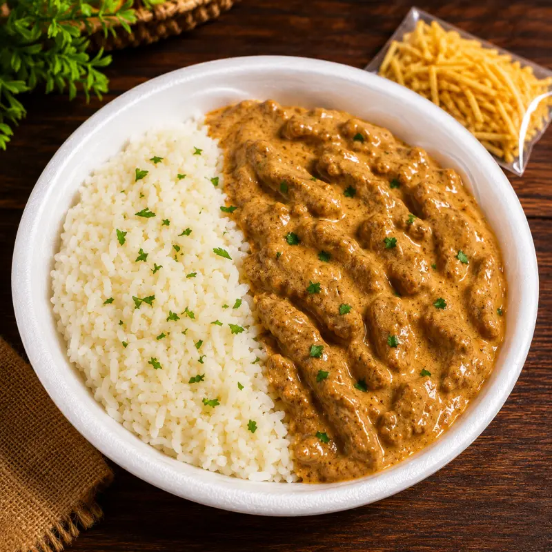 Strogonoff de Frango Vegano