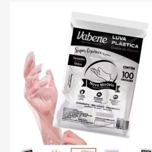 LUVA VABENE DESC TRANSP C/100 (2470)