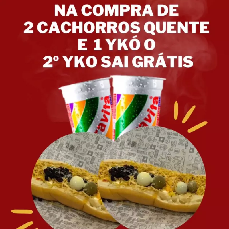 2 Cachorros Quente + 2 Ykos