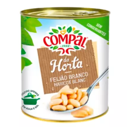 Feijão Compal Lata Branco 845g