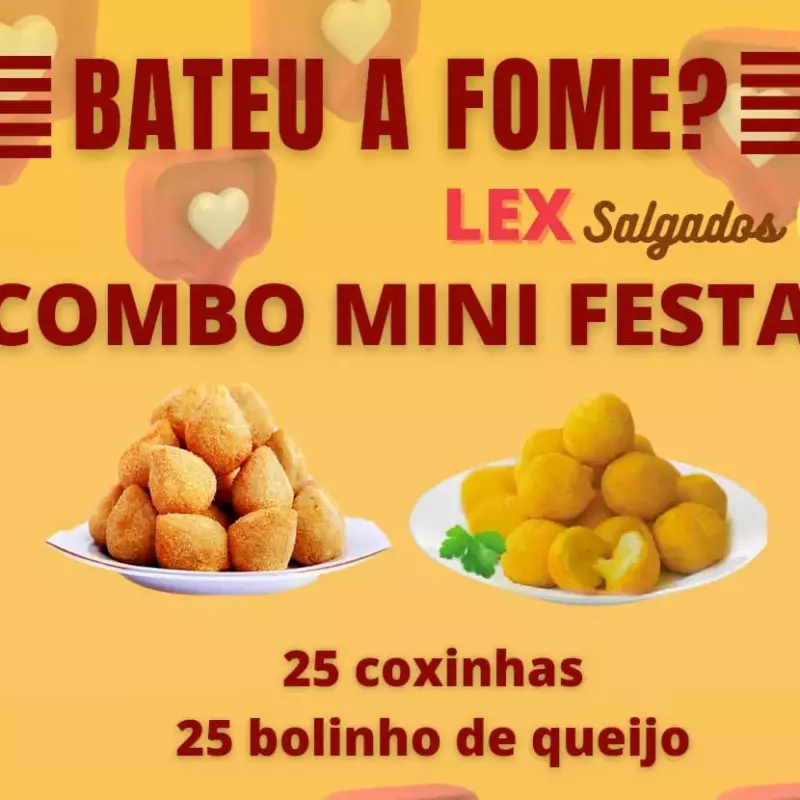 25 Coxinhas + 25 bolinho de queijo