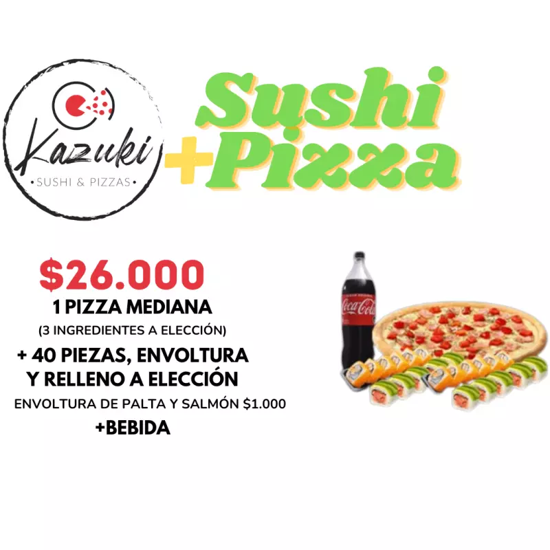 Sushi + Pizza + Bebida