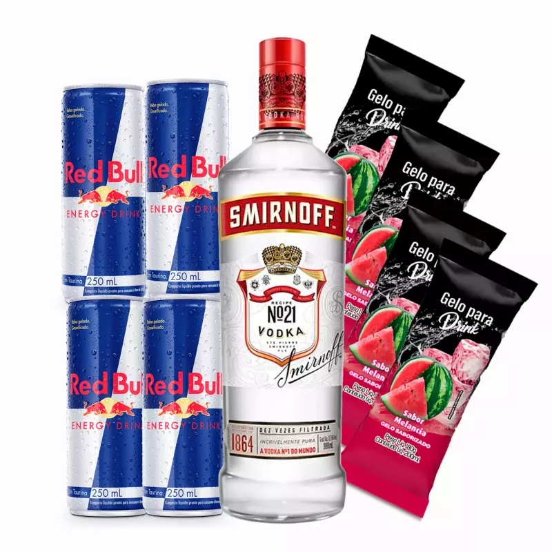 Combo Smirnoff com Red bull