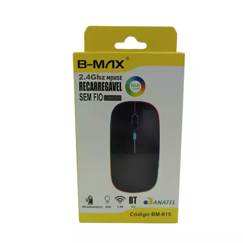 MOUSE S/FIO RECARREGAVEL RGB BM-615