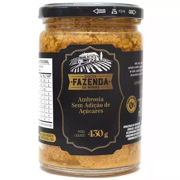 Ambrosia sem adição de açúcar