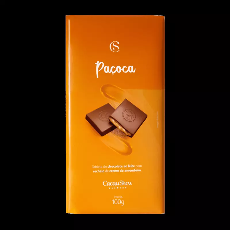 Tablete recheado paçoca 100g