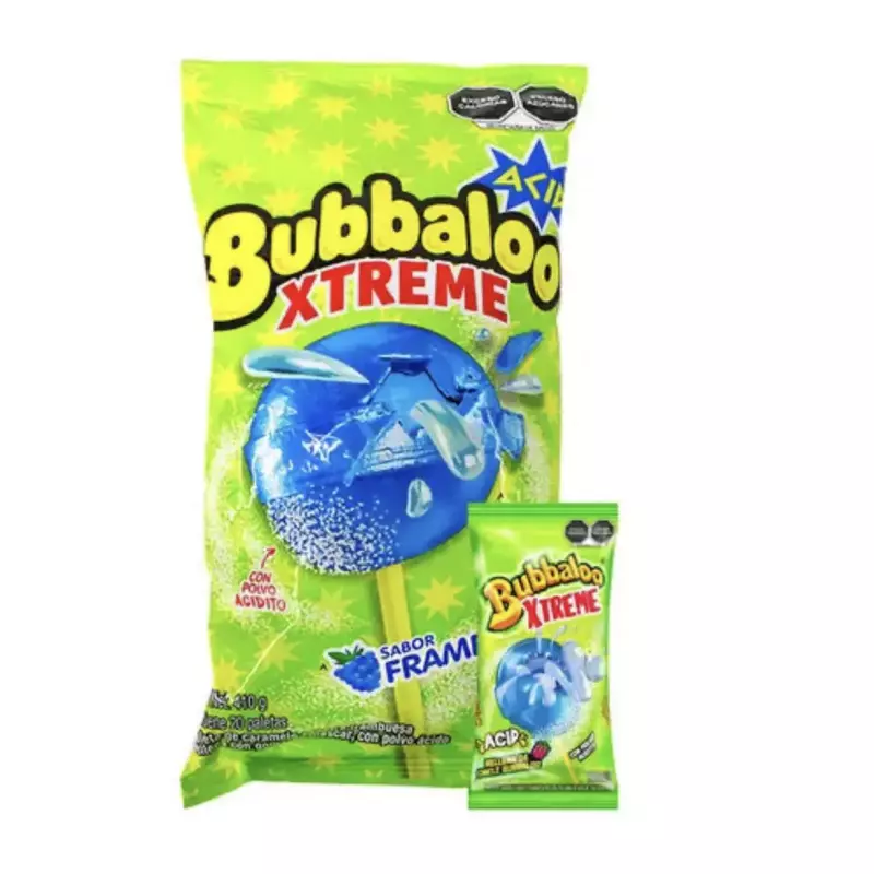 Bubbaloo xtreme frambuesa x 20 unida