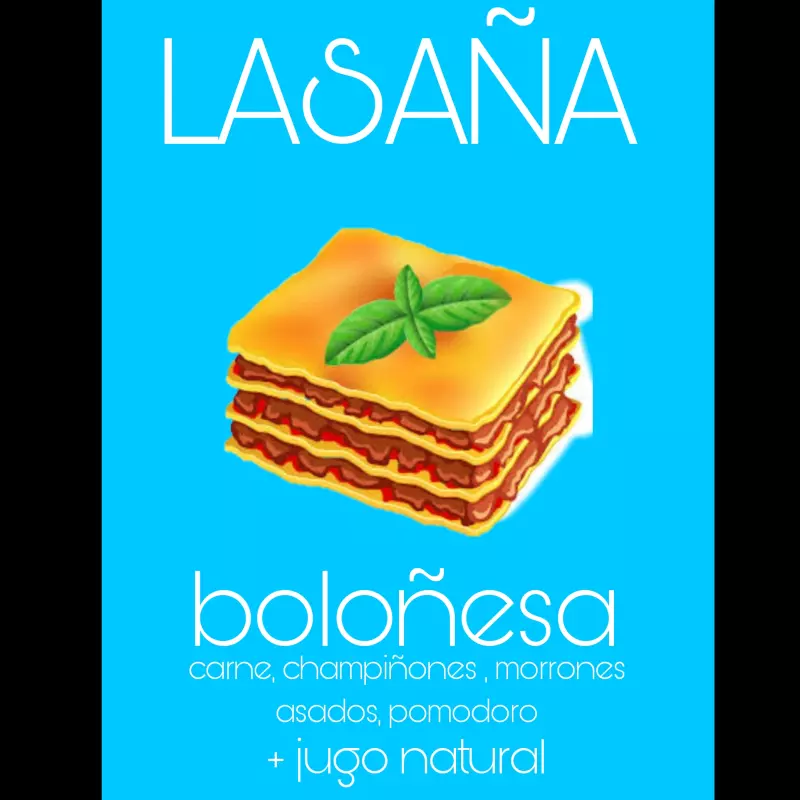 Lasaña + jugo natural