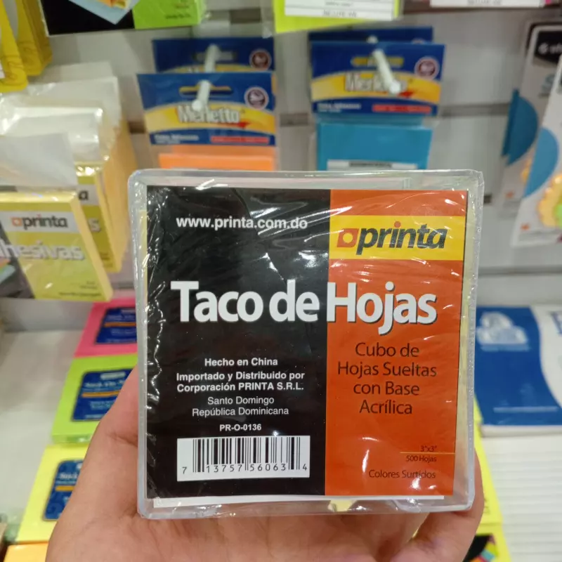 Taco de notas con base printa