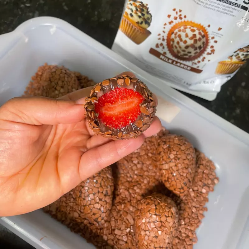 Coxinha de brigadeiro c morango 🍓