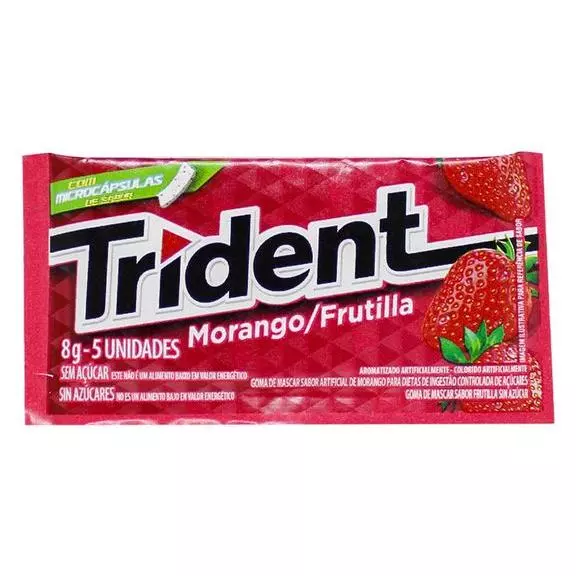 Chiclete Trident sabor Morango 8g