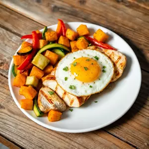 Filé de Frango Acebolado a Cavalo