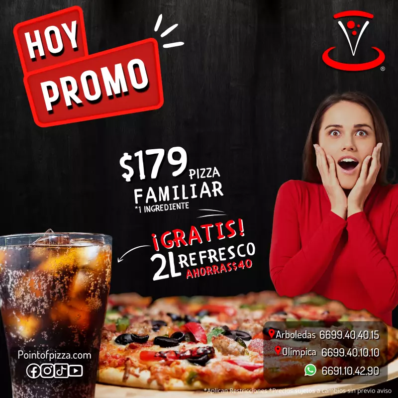 MARTES GRATIS 2L DE REFRESCO $179