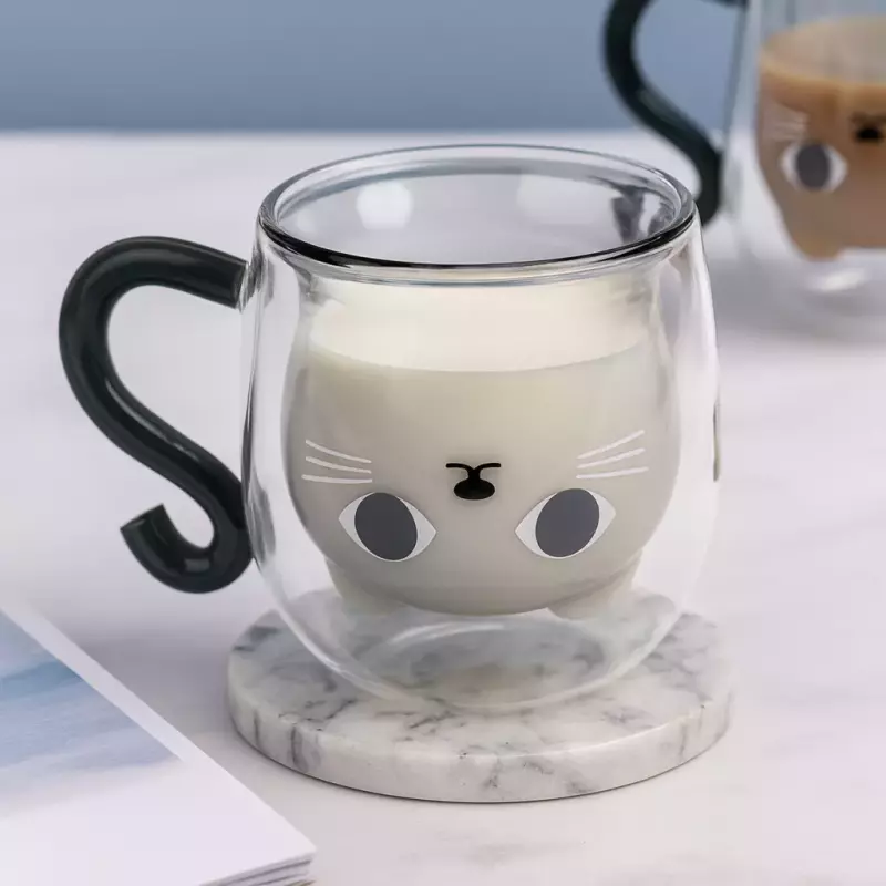 TAZA DE VIDRIO GATITO