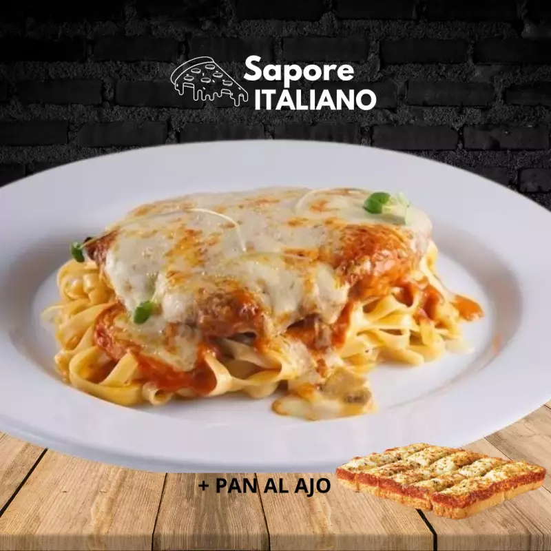 Fetuccini C/ Milanesa  Napolitana