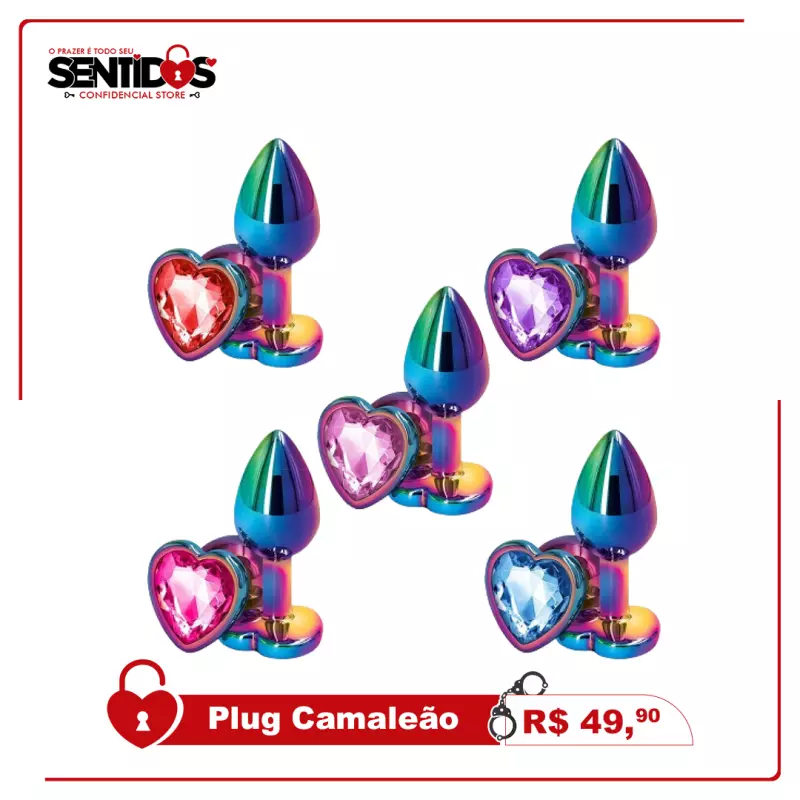 Plug Camaleão Formato de Coração