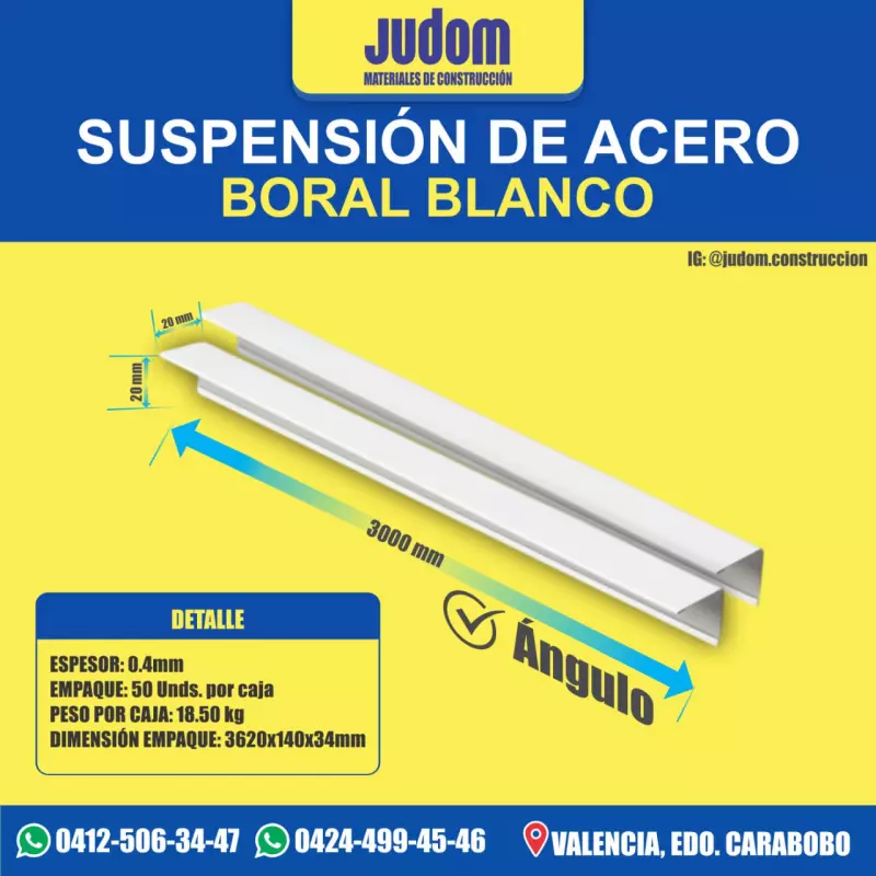 07SUA073│ANGULO BORAL ACERO BLANCO