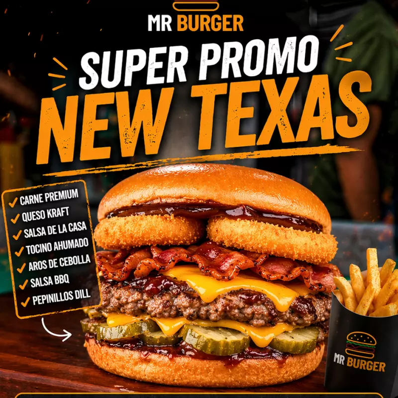 Promo 2 New Texas Simples + Papas