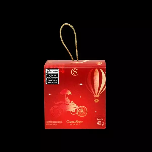 Cubo de Trufas Enfeite de Natal 40g