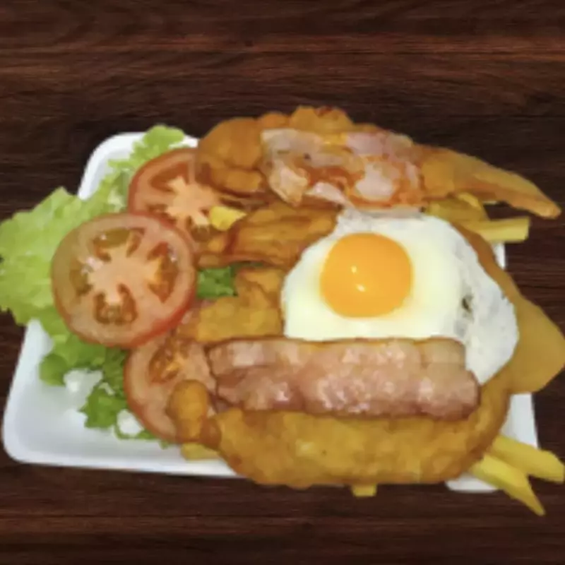 Milanesa al plato con papas fritas