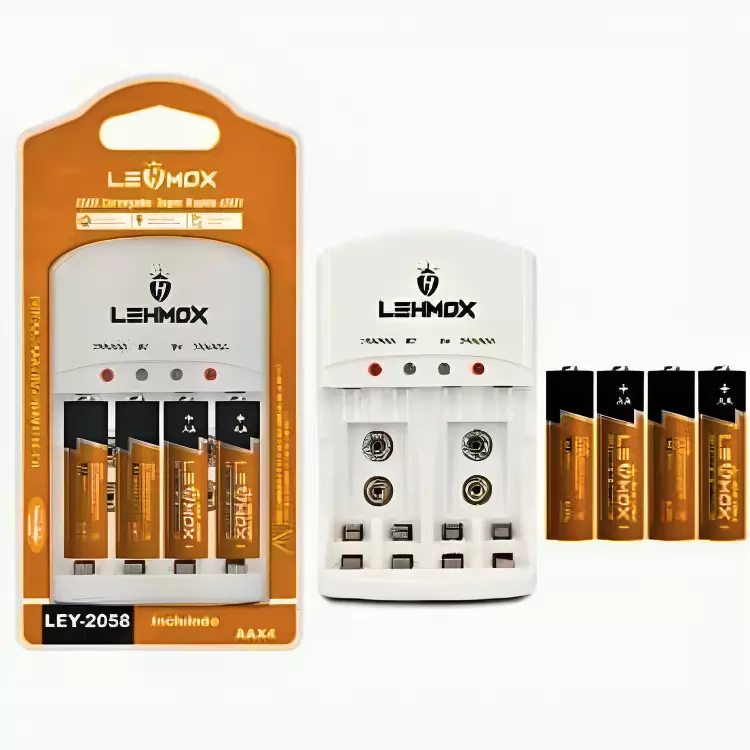 KIT CARREGADOR/PILHAS LEHMOX LEY2058