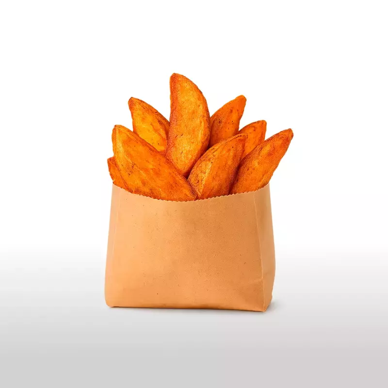 Porcion de papas fritas rusticas