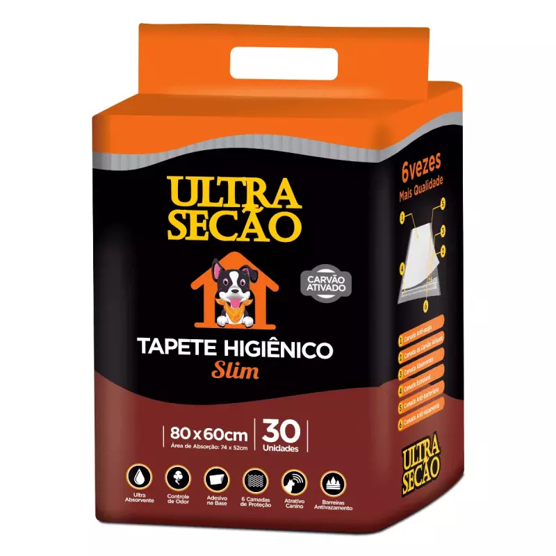 60x80 30un Ultra Secão tapete carvão