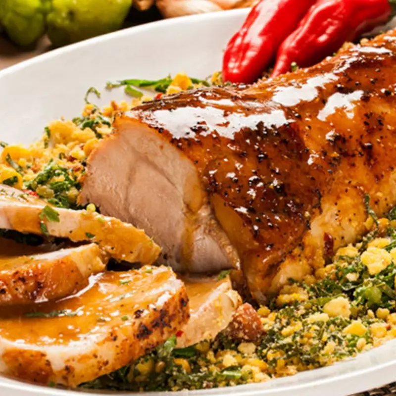 Lombo Suíno ao molho de laranja