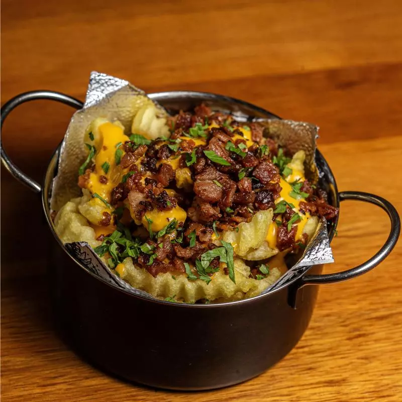 Batata com cheddar & bacon