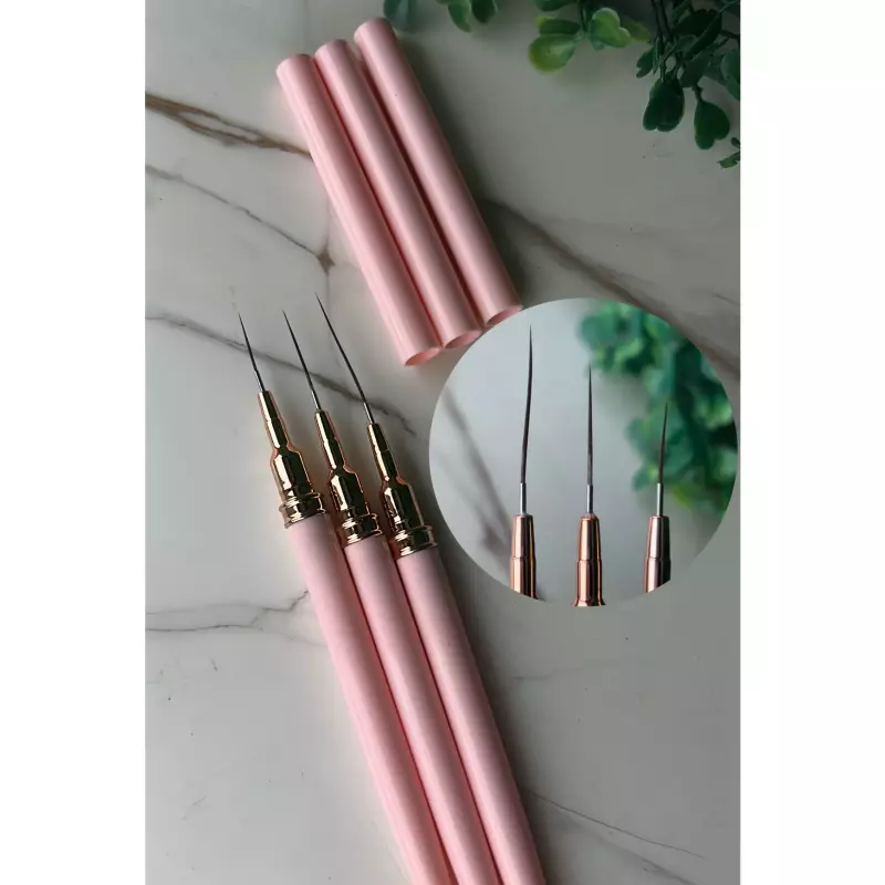 Kit C/3 Pinceis Extra Finos C/Tampa