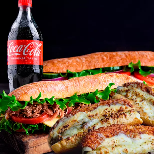 1 Carne 30cm +1 Coxão C Alho +Coca1L