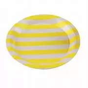 Prato de Papel Listrado Amarelo